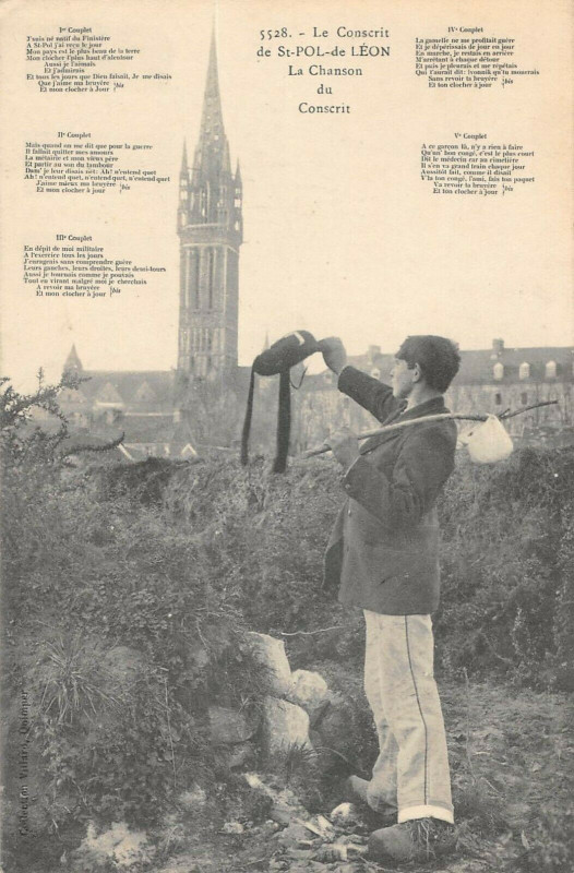 Carte postale ancienne Le Conscrit De Saint Pol De Leon La Chanson