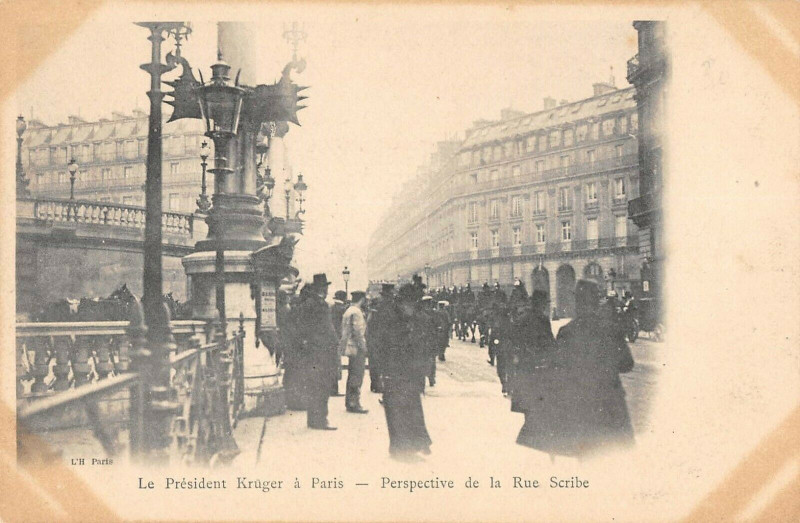 Carte postale ancienne Paris Le President Kruger Perspective Rue Scribe à Paris