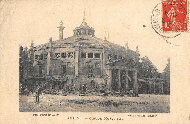 Carte postale ancienne Amiens Cirque Municipal à Amiens