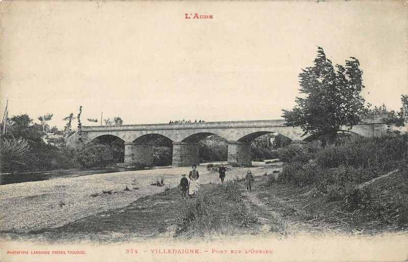 Carte postale ancienne Villedaigne Pont Sur L'Orbieu à Villedaigne