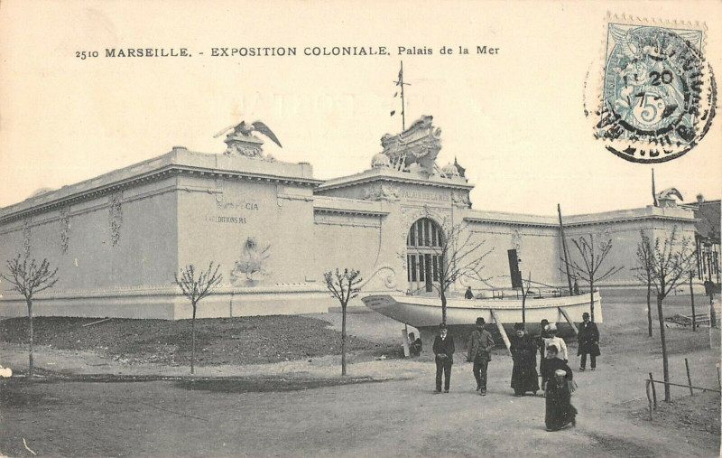 Carte postale ancienne Marseille Exposition Coloniale Palais De La Mer à Marseille