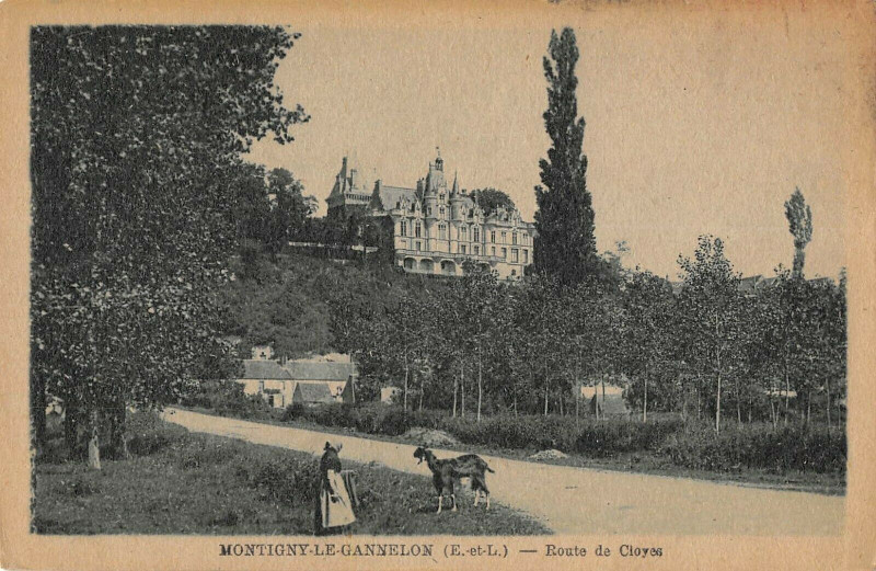 Carte postale ancienne Montigny Le Gannelon Route De Cloyes