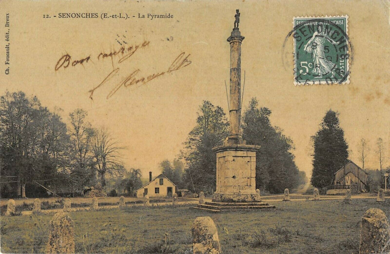 Carte postale ancienne Senonches La Pyramide (cpa émail à Senonches