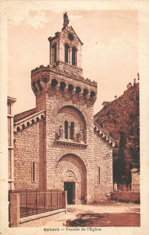 Carte postale ancienne Sabart Facade De L'Eglise
