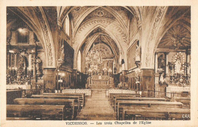 Carte postale ancienne Vicdessos Les 3 Chapelles De L'Eglise