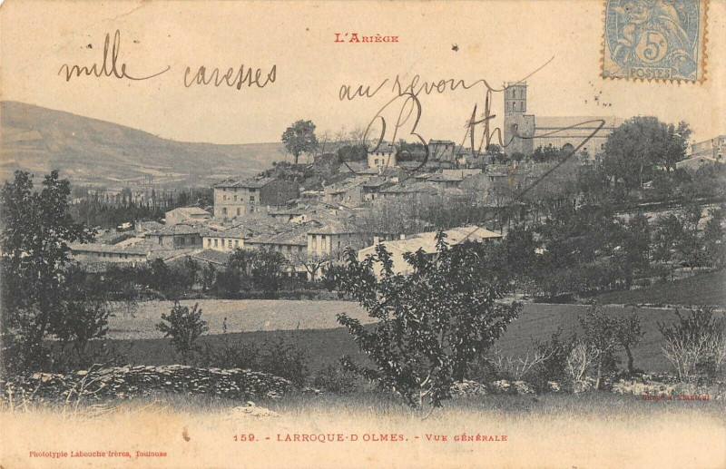 Carte postale ancienne Larroque D'Olmes Vue Generale