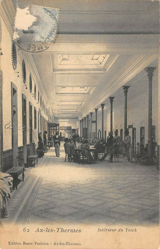 Carte postale ancienne Ax Les Thermes Interieur Du Teich à Ax-les-Thermes