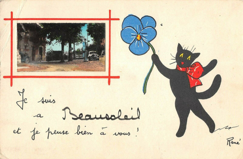Carte postale ancienne Je Suis A Beausoleil à Beausoleil