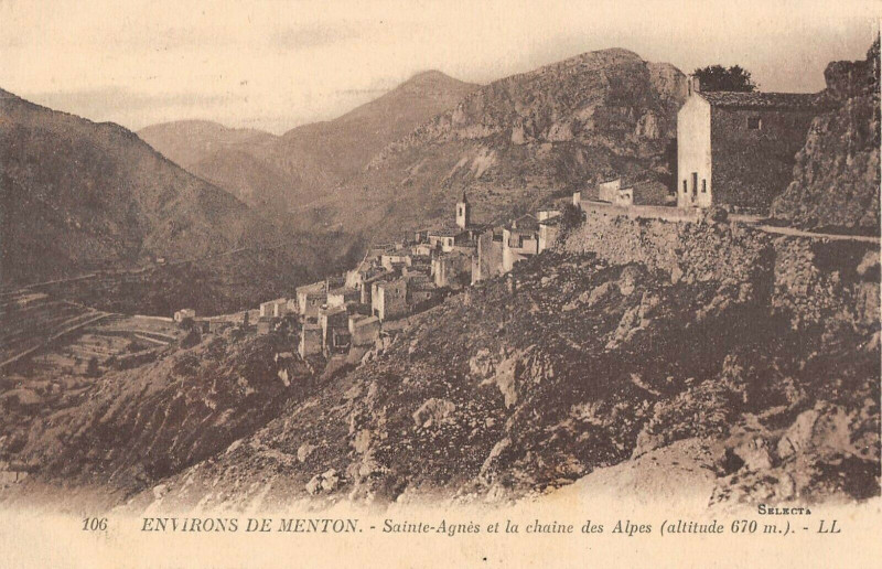 Carte postale ancienne Env.de Menton Sainte Agnes à Menton