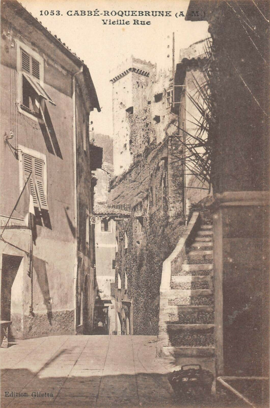 Carte postale ancienne Cabbe Roquebrune Vieille Rue