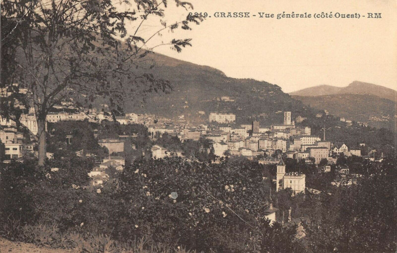 Carte postale ancienne Grasse Vue Generale Cote Ouest à Grasse