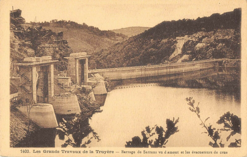 Carte postale ancienne Les Grands Travaux De La Truyere Barrage De Sarrans