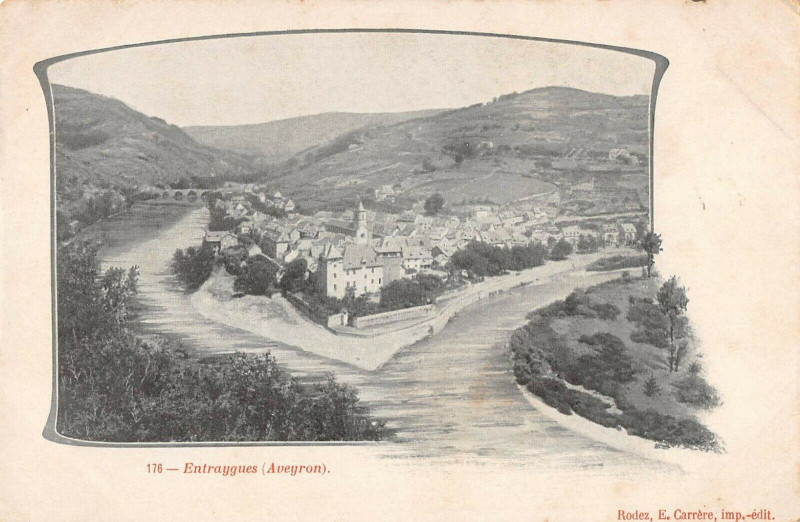 Carte postale ancienne Entraygues Aveyron