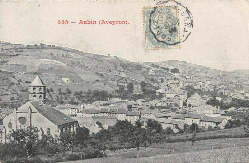 Carte postale ancienne Aubin Aveyron à Aubin