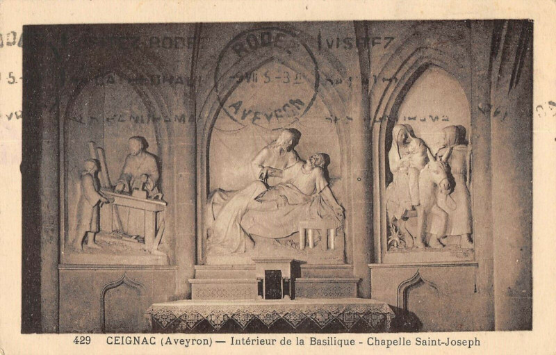 Carte postale ancienne Ceignac Interieur De La Basilique Chapelle Saint-Joseph