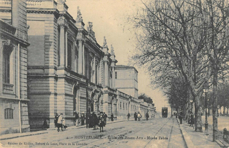 Carte postale ancienne Montpellier Ecole Des Beaux Arts Musee Fabre à Montpellier