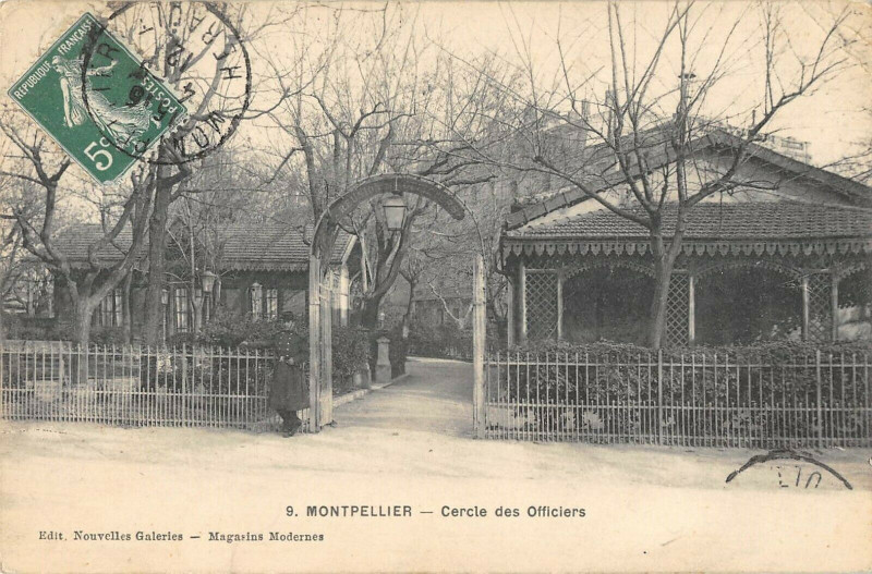 Carte postale ancienne Montpellier Cercle Des Officiers à Montpellier