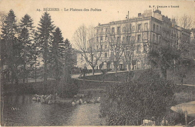 Carte postale ancienne Beziers Plateau Des Poetes à Béziers