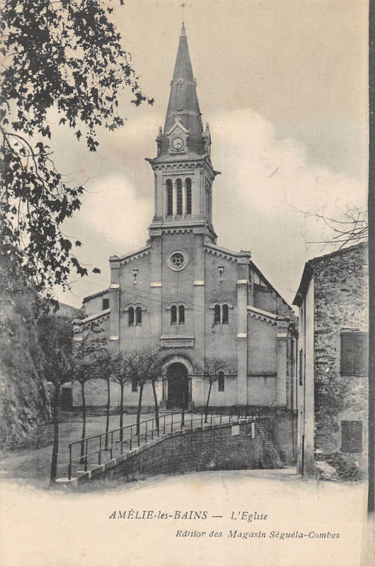 Carte postale ancienne Amelie Les Bains Eglise