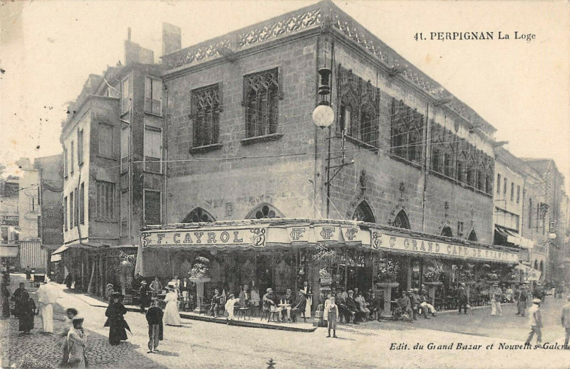 Carte postale ancienne Perpignan Cafe Cayrol à Perpignan