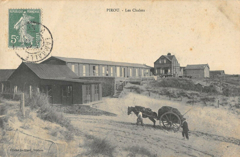 Carte postale ancienne Pirou Les Chalets à Pirou