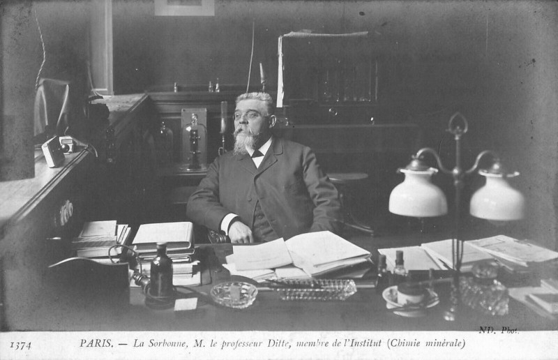 Carte postale ancienne Paris Ve La Sorbonne M.le Professeur Ditte Membre De L'Institut Chimie à Paris 5e