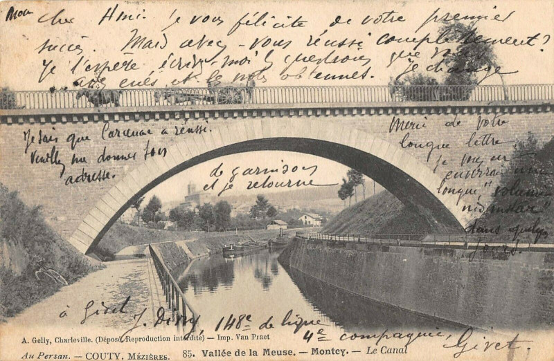 Carte postale ancienne Montcy Le Canal