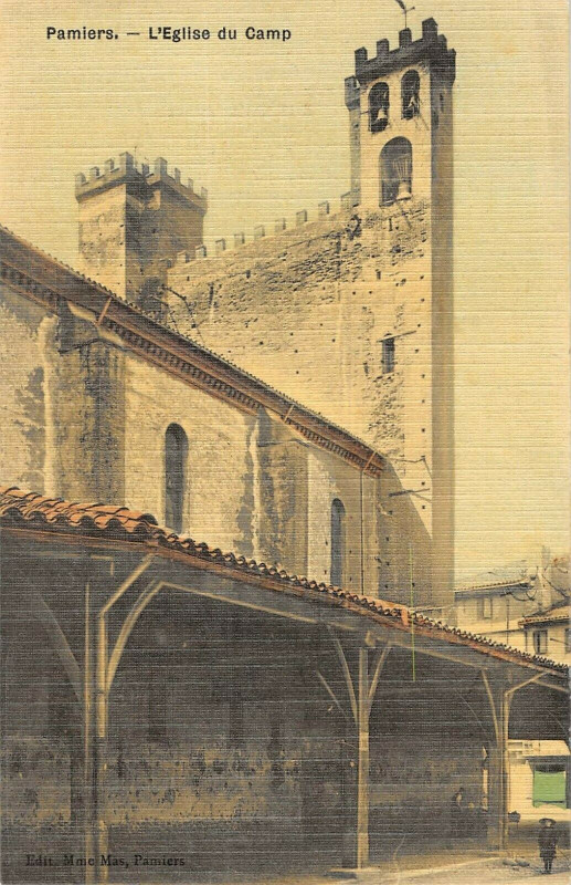 Carte postale ancienne Pamiers L'Eglise Du Camp (cpa toilée à Pamiers