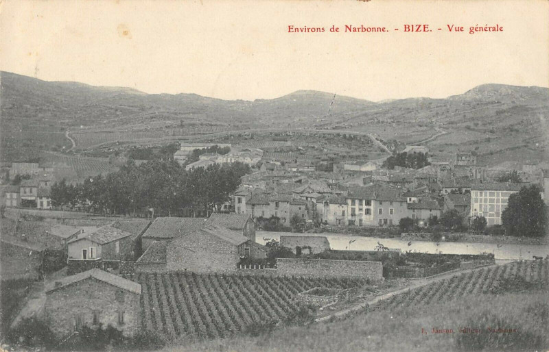 Carte postale ancienne Environs De Narbonne Bize Vue Generale à Narbonne