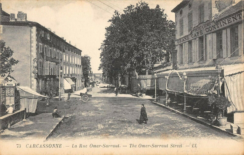 Carte postale ancienne Carcassonne La Rue Omer Sarraut à Carcassonne