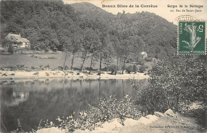 Carte postale ancienne Gorges De La Dordogne Bac De Saint Jean