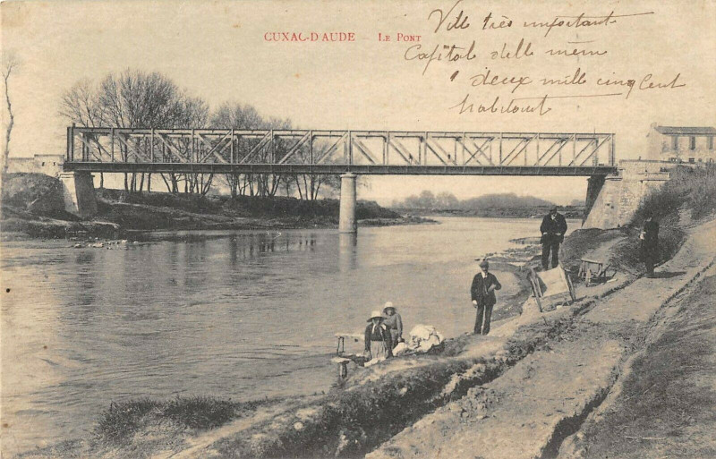Carte postale ancienne Cuxac D'Aude Le Pont à Cuxac-d'Aude