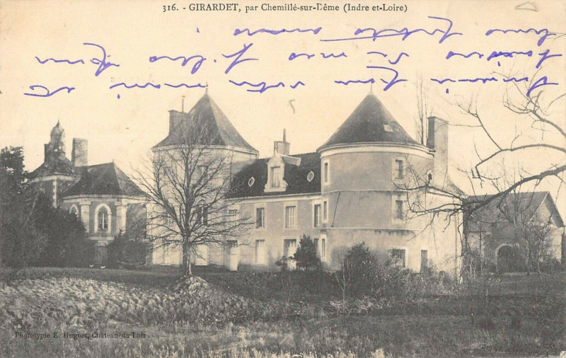 Carte postale ancienne Girardet Par Chemille Sur Deme (cliché pas courant