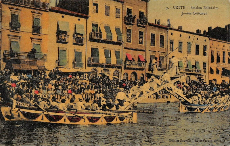 Carte postale ancienne Cette Joutes Cettoises (cpa glacée