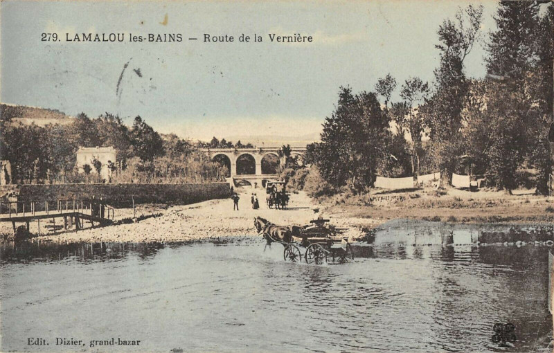 Carte postale ancienne Lamalou Les Bains Route De La Verniere à Lamalou-les-Bains