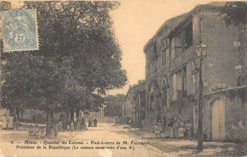 Carte postale ancienne Mezin Quartier Du Colome à Mézin