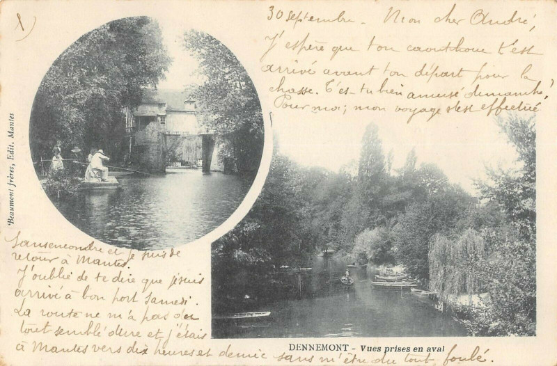 Carte postale ancienne Denemon Tvues Prises En Aval