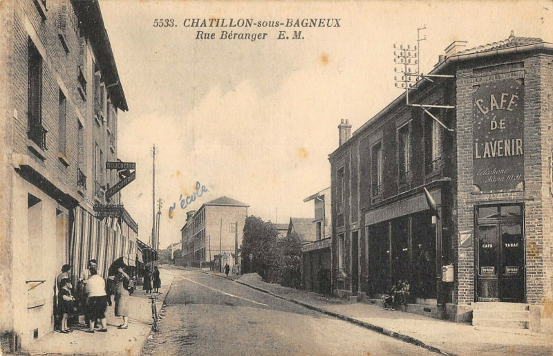 Carte postale ancienne Chatillon Sous Bagneux Rue Beranger à Châtillon