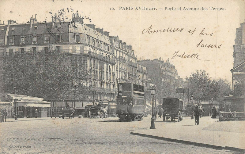 Carte postale ancienne Porte et Avenue des Ternes à Paris 17e