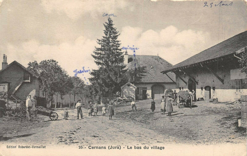 Carte postale ancienne Cernans Le Bas Du Village à Cernans