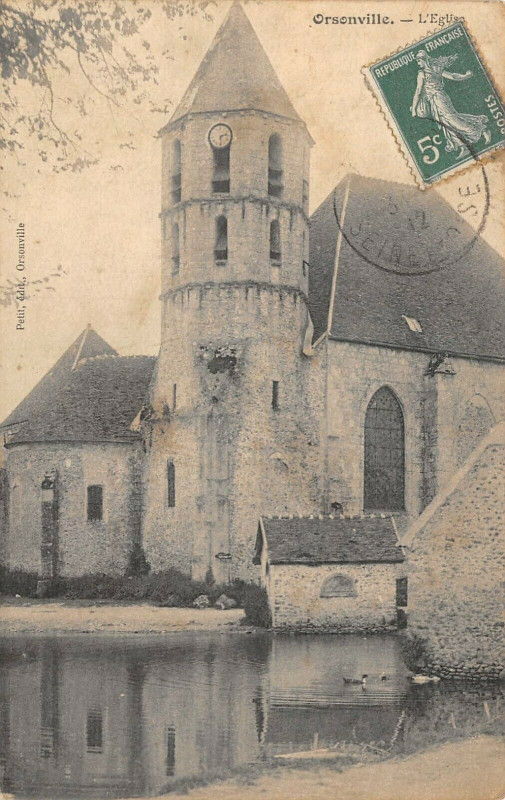 Carte postale ancienne Orsonville Eglise à Orsonville