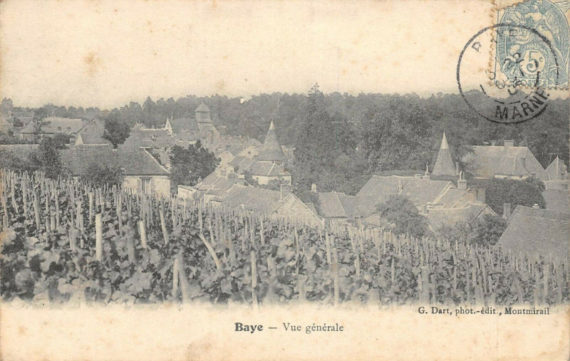 Carte postale ancienne Baye Vue Generale à Baye