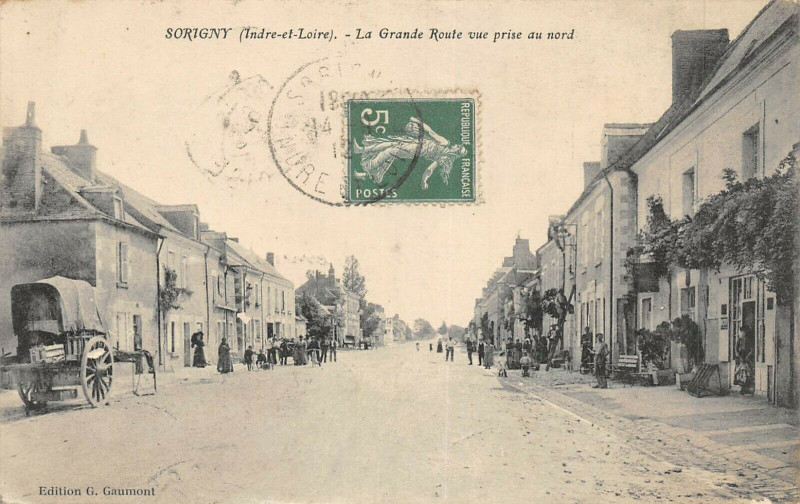 Carte postale ancienne Sorigny La Grande Route Vue Prise Au Nord à Sorigny