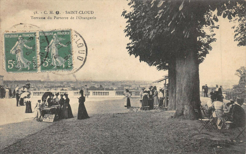 Carte postale ancienne Saint Cloud Terrasse Du Parterre De L'Orangerie (marchand de cartes posta à Saint-Cloud