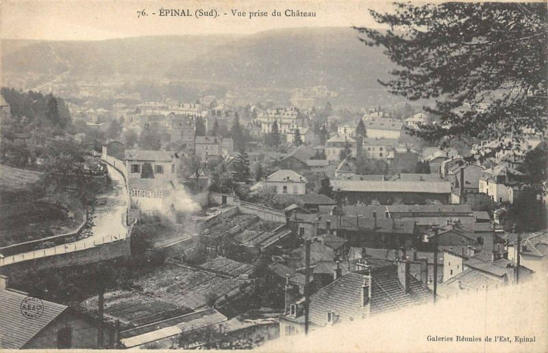 Carte postale ancienne Epinal Sud Vue Prise Du Chateau à Épinal