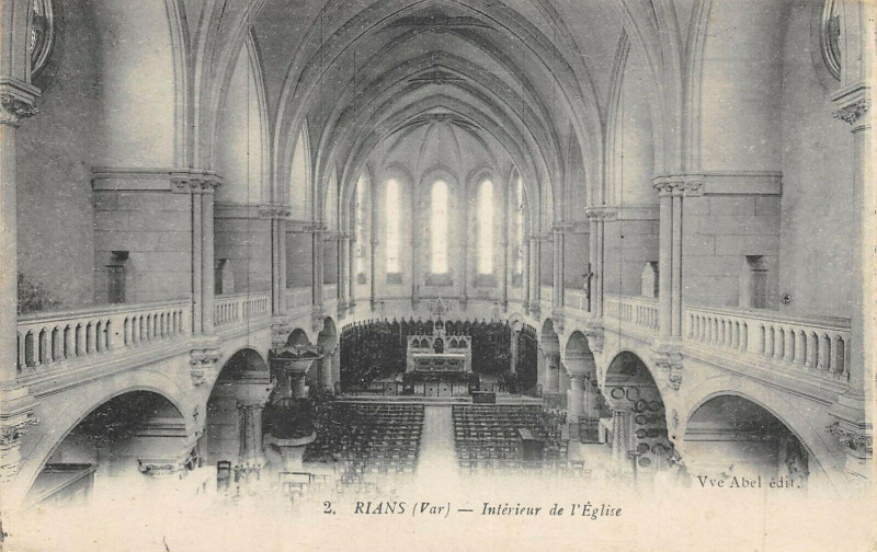 Carte postale ancienne Rians Interieur De L'Eglise à Rians