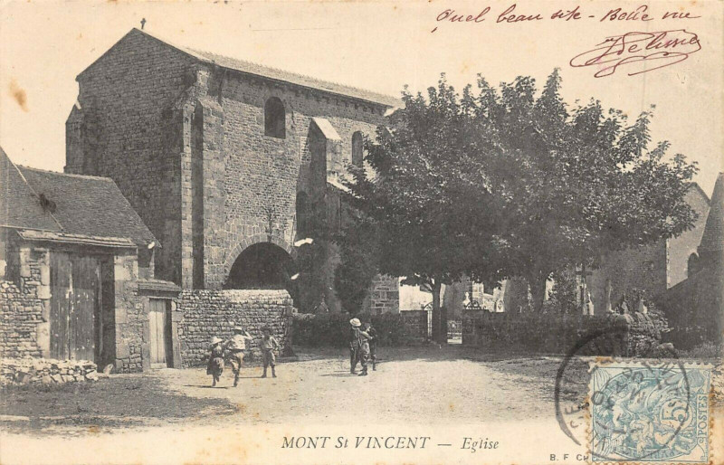 Carte postale ancienne Mont Saint Vincent L'Eglise à Mont
