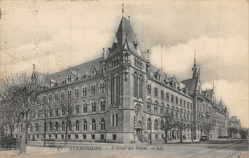 Carte postale ancienne Strasbourg Hotel Des Postes à Strasbourg