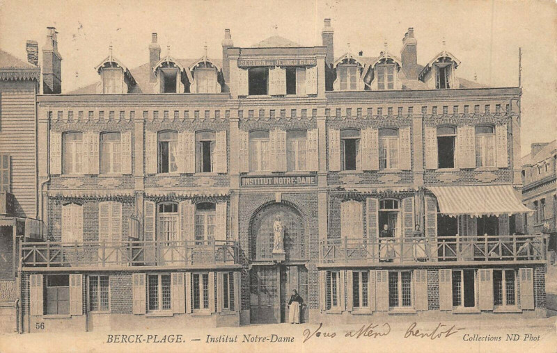 Carte postale ancienne Berck Plage Institut Notre Dame à Berck
