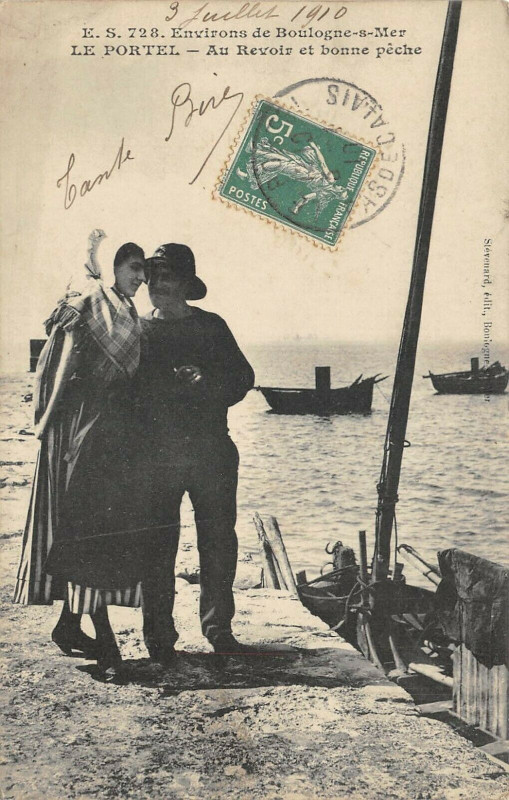Carte postale ancienne Le Portel Au Revoir Et Bonne Peche au Portel